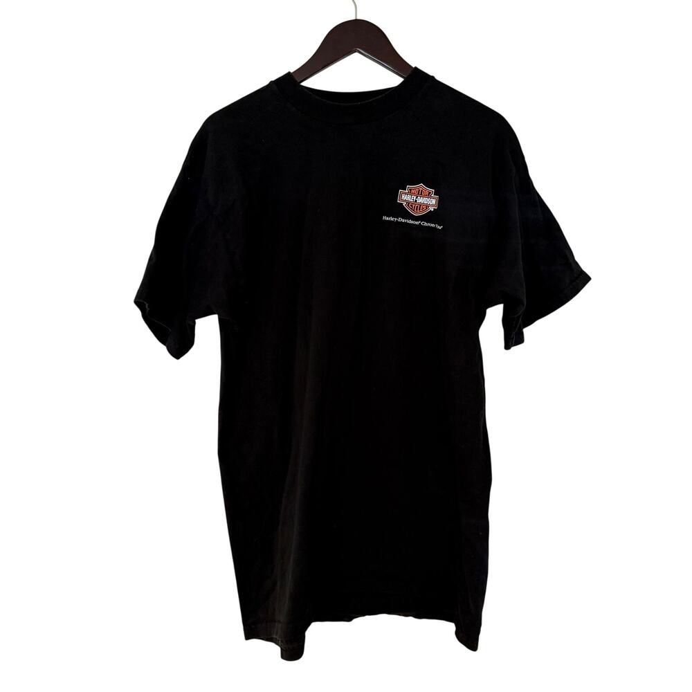 Vintage Harley Davidson Chrome Visa Promotional Black Tee Shirt